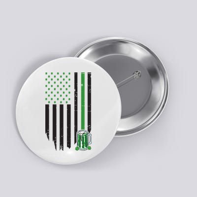 St Patrick's Day Beer American Flag Button