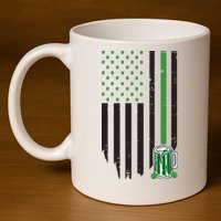 St Patrick's Day Beer American Flag 11oz C Handle Ceramic Mug