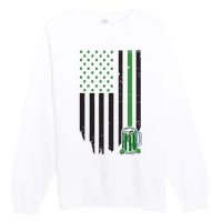 St Patrick's Day Beer American Flag Premium Crewneck Sweatshirt