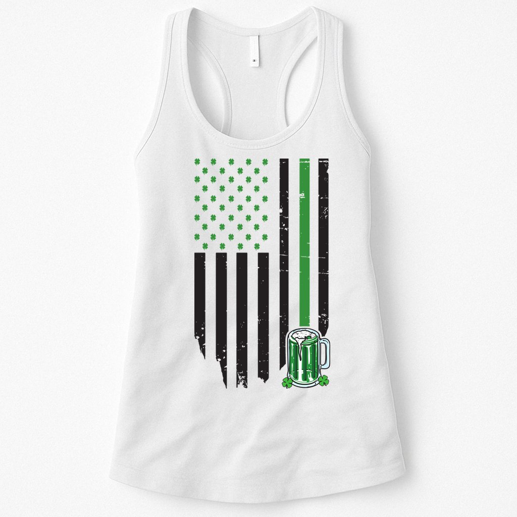 St Patrick's Day Beer American Flag Womens Tank Top