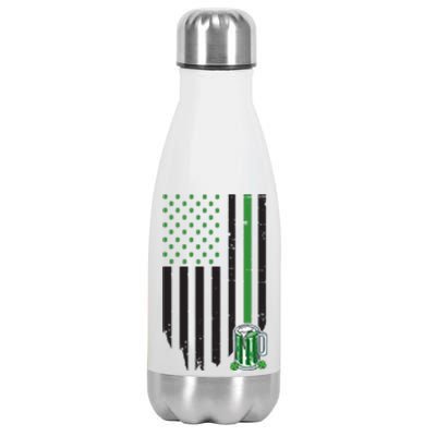 St Patrick's Day Beer American Flag Stainless Steel Insulated Water Bottle