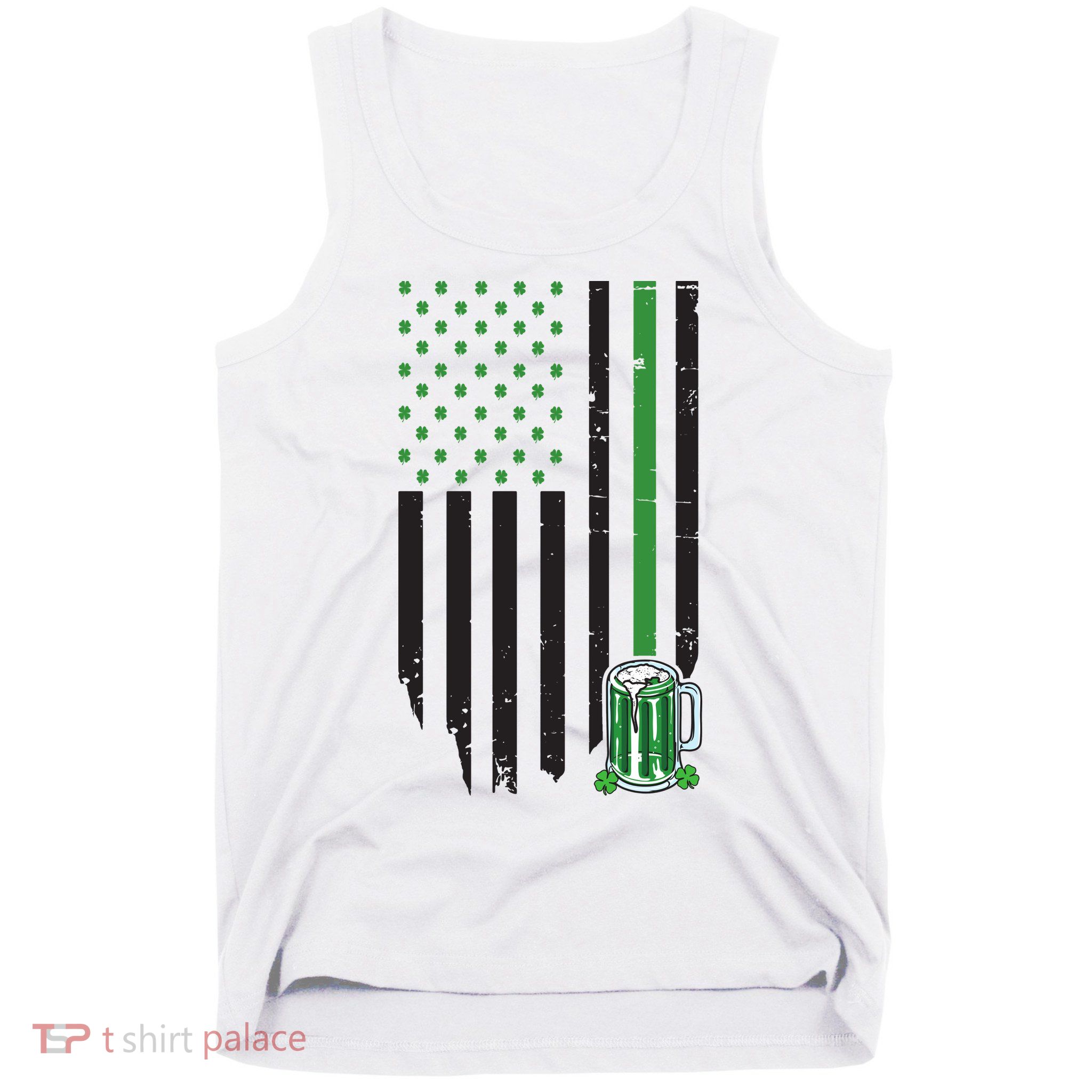 St Patrick's Day Beer American Flag Tank Top