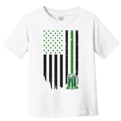 St Patrick's Day Beer American Flag Toddler T-Shirt