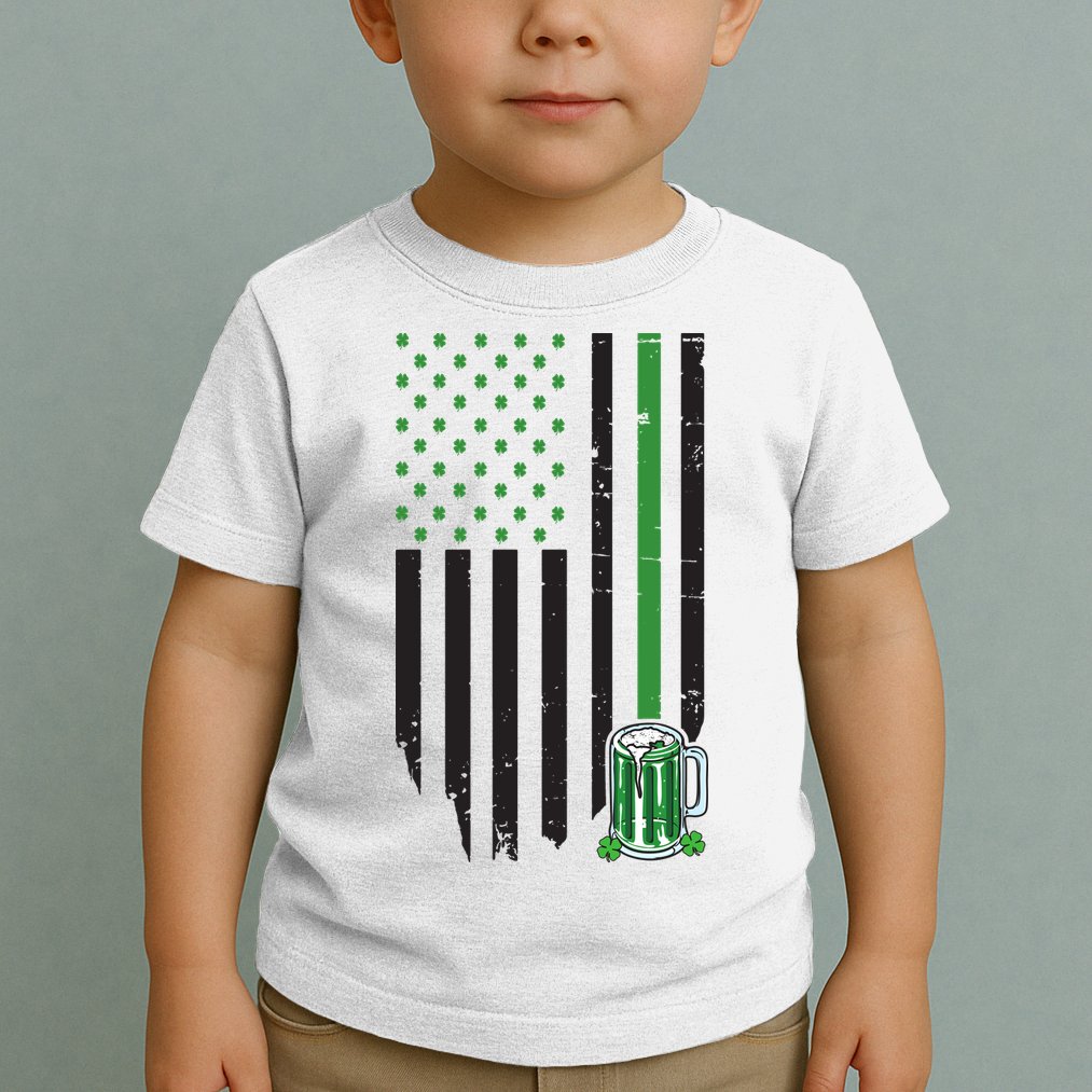 St Patrick's Day Beer American Flag Toddler T-Shirt
