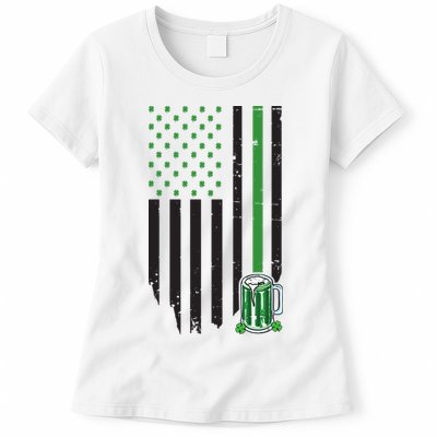 St Patrick's Day Beer American Flag Womens T-Shirt