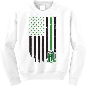 St Patrick's Day Beer American Flag Kids Sweatshirt