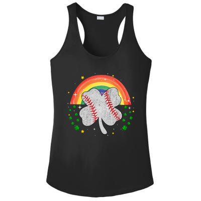 Saint Patricks Day Shenanigans Rainbow Baseball Shamrock Gift Ladies PosiCharge Competitor Racerback Tank