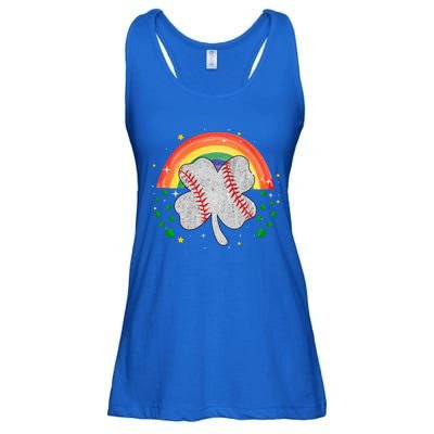 Saint Patricks Day Shenanigans Rainbow Baseball Shamrock Gift Ladies Essential Flowy Tank