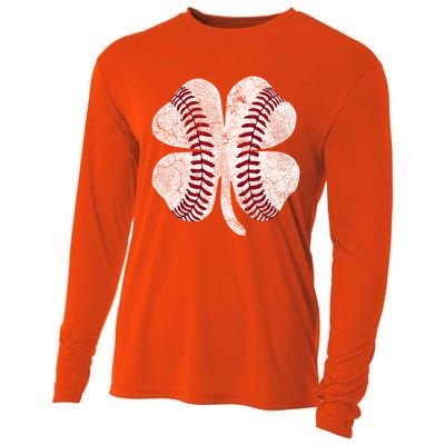 St Patrick's Day Shamrock Baseball Saint Paddy's Gift Cooling Performance Long Sleeve Crew