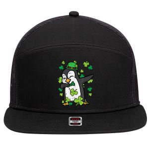 St Patricks Day Penguin Dab Saint Paddys Boys Girls s 7 Panel Mesh Trucker Snapback Hat