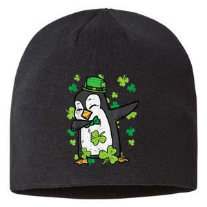 St Patricks Day Penguin Dab Saint Paddys Boys Girls s Sustainable Beanie