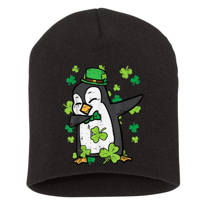 St Patricks Day Penguin Dab Saint Paddys Boys Girls s Short Acrylic Beanie