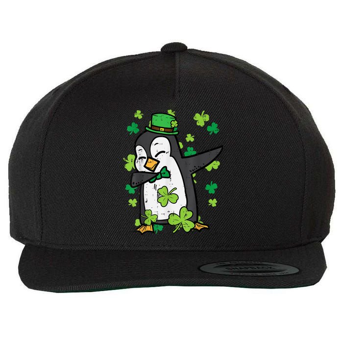 St Patricks Day Penguin Dab Saint Paddys Boys Girls s Wool Snapback Cap