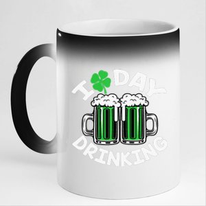 St Patricks Day I Love Day Drinking Funny Beer Lover 11oz Black Color Changing Mug