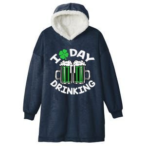 St Patricks Day I Love Day Drinking Funny Beer Lover Hooded Wearable Blanket