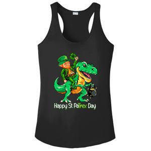 St Patricks Day Leprechaun Riding Dinosaur Gift Ladies PosiCharge Competitor Racerback Tank