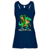 St Patricks Day Leprechaun Riding Dinosaur Gift Ladies Essential Flowy Tank