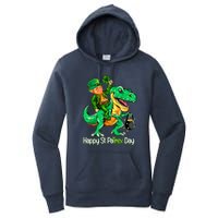 St Patricks Day Leprechaun Riding Dinosaur Gift Women's Pullover Hoodie