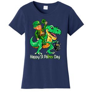 St Patricks Day Leprechaun Riding Dinosaur Gift Women's T-Shirt