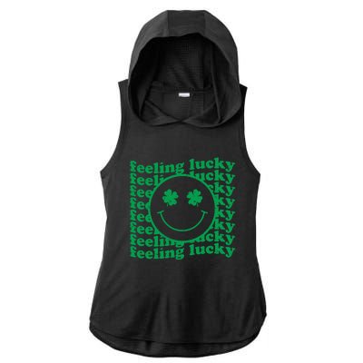 St Patricks Day Feeling Lucky Shamrock St Patrick's Day Gift Ladies PosiCharge Tri-Blend Wicking Draft Hoodie Tank