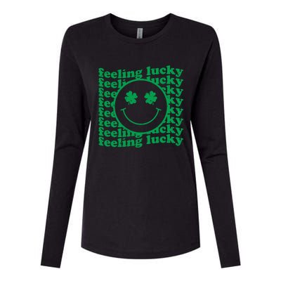 St Patricks Day Feeling Lucky Shamrock St Patrick's Day Gift Womens Cotton Relaxed Long Sleeve T-Shirt