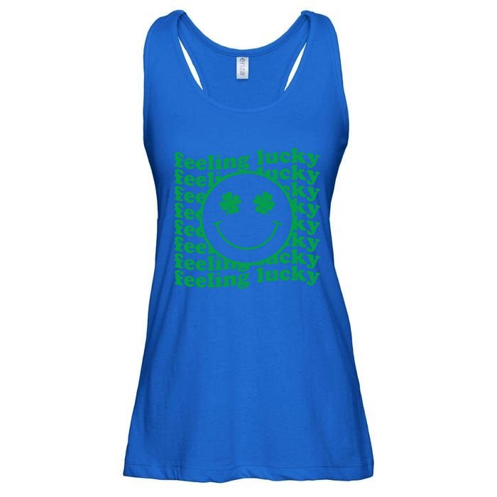 St Patricks Day Feeling Lucky Shamrock St Patrick's Day Gift Ladies Essential Flowy Tank