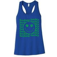 St Patricks Day Feeling Lucky Shamrock St Patrick's Day Gift Women's Racerback Tank