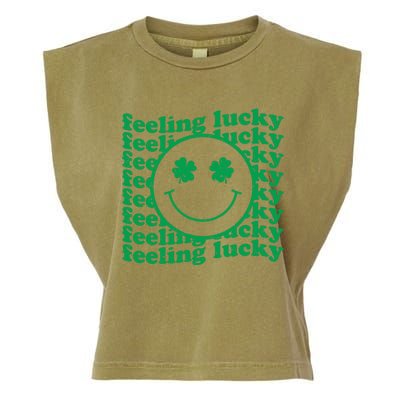 St Patricks Day Feeling Lucky Shamrock St Patrick's Day Gift Garment-Dyed Women's Muscle Tee