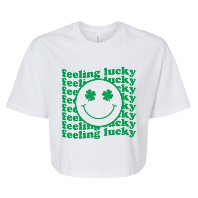 St Patricks Day Feeling Lucky Shamrock St Patrick's Day Gift Bella+Canvas Jersey Crop Tee