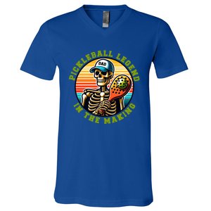 Skeleton Pickleball Dad Pickleball Funny Gift For Fathers Day Funny Gift V-Neck T-Shirt