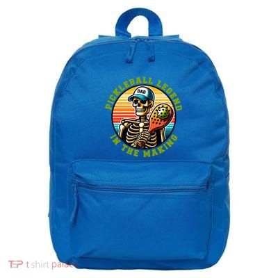 Skeleton Pickleball Dad Pickleball Funny Gift For Fathers Day Funny Gift 16 in Basic Backpack