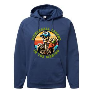 Skeleton Pickleball Dad Pickleball Funny Gift For Fathers Day Funny Gift Performance Fleece Hoodie