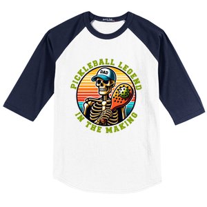 Skeleton Pickleball Dad Pickleball Funny Gift For Fathers Day Funny Gift Baseball Sleeve Shirt