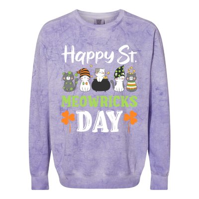 St Patricks Day Outfit Cute Cats Gift Colorblast Crewneck Sweatshirt