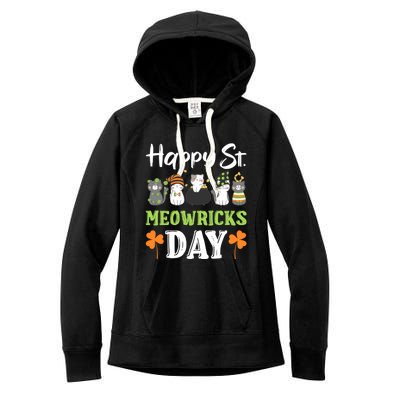 St Patricks Day Outfit Cute Cats Gift Women's Fleece Hoodie