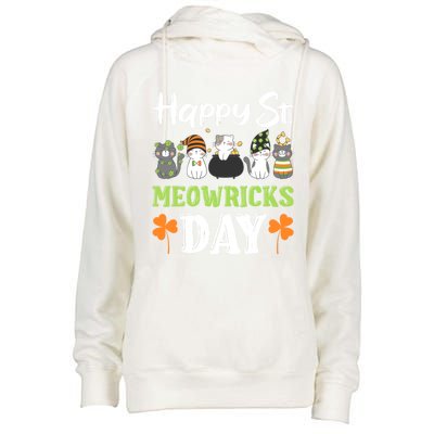 St Patricks Day Outfit Cute Cats Gift Womens Funnel Neck Pullover Hood