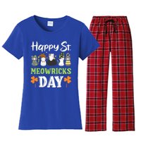 St Patricks Day Outfit Cute Cats Gift Women's Flannel Pajama Set