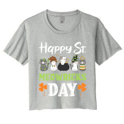 St Patricks Day Outfit Cute Cats Gift Women's Crop Top Tee