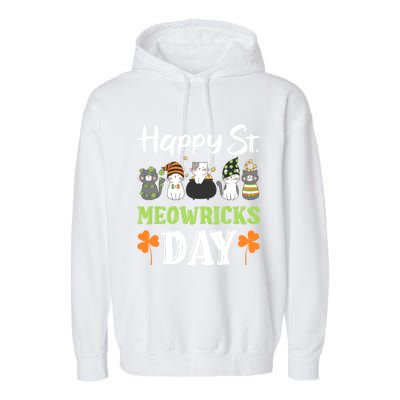 St Patricks Day Outfit Cute Cats Gift Garment-Dyed Fleece Hoodie