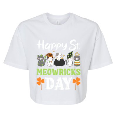 St Patricks Day Outfit Cute Cats Gift Bella+Canvas Jersey Crop Tee