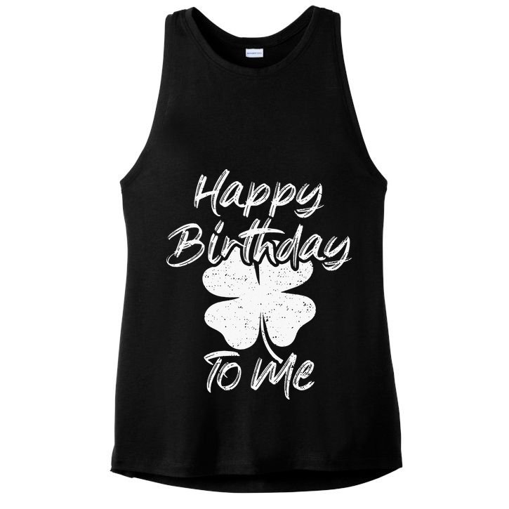 St. Patrick's Day Happy Birthday Lucky Leprechaun Irish Ladies PosiCharge Tri-Blend Wicking Tank