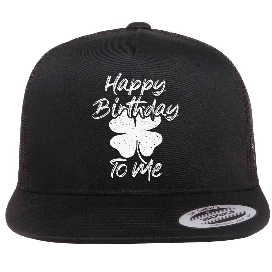 St. Patrick's Day Happy Birthday Lucky Leprechaun Irish Flat Bill Trucker Hat