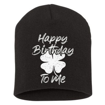 St. Patrick's Day Happy Birthday Lucky Leprechaun Irish Short Acrylic Beanie