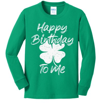 St. Patrick's Day Happy Birthday Lucky Leprechaun Irish Kids Long Sleeve Shirt