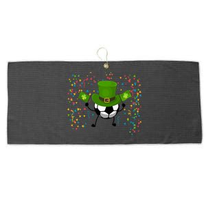 St Patrick's Day Soccer Leprechaun Sports Lovers Gift Large Microfiber Waffle Golf Towel