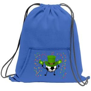 St Patrick's Day Soccer Leprechaun Sports Lovers Gift Sweatshirt Cinch Pack Bag