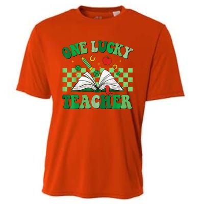 St Patricks Day Teacher Shirt One Lucky Teacher Shamrock Cooling Performance Crew T-Shirt