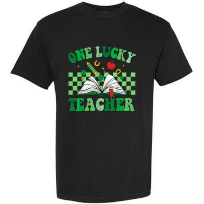 St Patricks Day Teacher Shirt One Lucky Teacher Shamrock Garment-Dyed Heavyweight T-Shirt