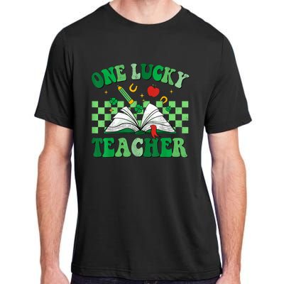 St Patricks Day Teacher Shirt One Lucky Teacher Shamrock Adult ChromaSoft Performance T-Shirt