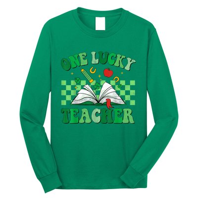 St Patricks Day Teacher Shirt One Lucky Teacher Shamrock Long Sleeve Shirt